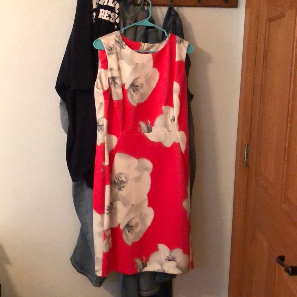 COPY - Pink and white floral Calvin Klein dress
